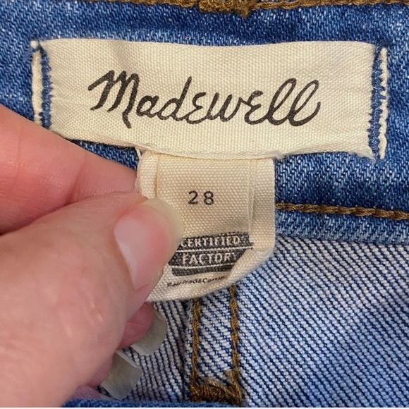 Madewell Denim Mini Skirt Retro Pocket Button Front Stretch Sz 28 - Picture 6 of 7